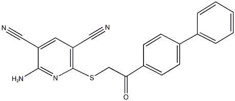 2-amino-6-[(2-[1,1'-biphenyl]-4-yl-2-oxoethyl)sulfanyl]pyridine-3,5-dicarbonitrile Struktur