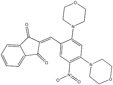 2-[5-nitro-2,4-di(4-morpholinyl)benzylidene]-1H-indene-1,3(2H)-dione Struktur