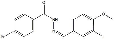 4-bromo-N'-(3-iodo-4-methoxybenzylidene)benzohydrazide Struktur