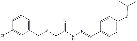 2-[(3-chlorobenzyl)sulfanyl]-N'-(4-isopropoxybenzylidene)acetohydrazide Struktur