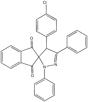 4-(4-chlorophenyl)-1,3-diphenyl-4,5-dihydro-1',3'-dioxospiro[1H-pyrazole-5,2'-indane] Struktur