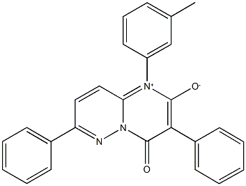 1-(3-methylphenyl)-4-oxo-3,7-diphenyl-4H-pyrimido[1,2-b]pyridazin-1-ium-2-olate Struktur