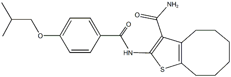 2-[(4-isobutoxybenzoyl)amino]-4,5,6,7,8,9-hexahydrocycloocta[b]thiophene-3-carboxamide Struktur