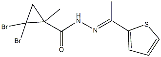 2,2-dibromo-1-methyl-N'-[1-(2-thienyl)ethylidene]cyclopropanecarbohydrazide Struktur