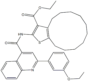 ethyl 2-({[2-(3-ethoxyphenyl)-4-quinolinyl]carbonyl}amino)-4,5,6,7,8,9,10,11,12,13-decahydrocyclododeca[b]thiophene-3-carboxylate Struktur