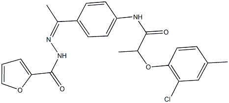 2-(2-chloro-4-methylphenoxy)-N-{4-[N-(2-furoyl)ethanehydrazonoyl]phenyl}propanamide Struktur