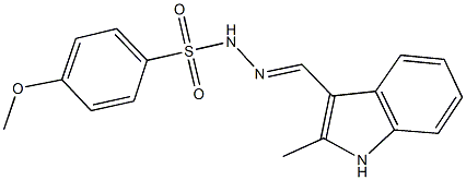 4-methoxy-N'-[(2-methyl-1H-indol-3-yl)methylene]benzenesulfonohydrazide Struktur