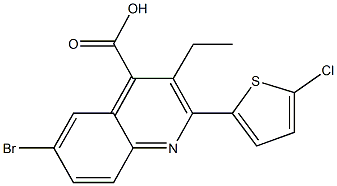 6-bromo-2-(5-chloro-2-thienyl)-3-ethyl-4-quinolinecarboxylic acid Struktur