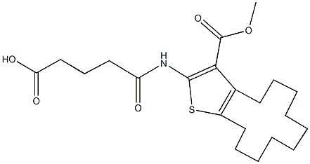 5-{[3-(methoxycarbonyl)-4,5,6,7,8,9,10,11,12,13-decahydrocyclododeca[b]thien-2-yl]amino}-5-oxopentanoic acid Struktur