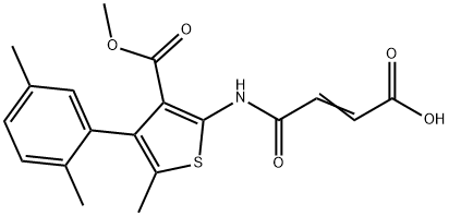 4-{[4-(2,5-dimethylphenyl)-3-(methoxycarbonyl)-5-methyl-2-thienyl]amino}-4-oxo-2-butenoic acid Struktur