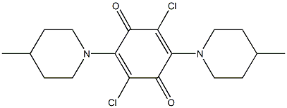 2,5-dichloro-3,6-bis(4-methyl-1-piperidinyl)benzo-1,4-quinone Struktur