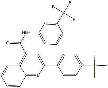 2-(4-tert-butylphenyl)-N-[3-(trifluoromethyl)phenyl]quinoline-4-carboxamide Struktur