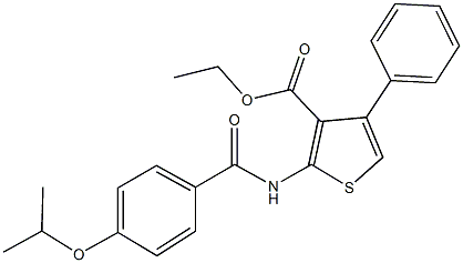 ethyl 2-[(4-isopropoxybenzoyl)amino]-4-phenyl-3-thiophenecarboxylate Struktur