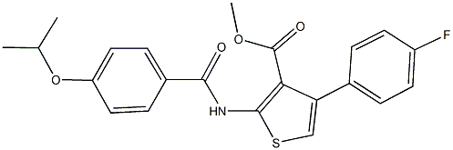 methyl 4-(4-fluorophenyl)-2-[(4-isopropoxybenzoyl)amino]-3-thiophenecarboxylate Struktur