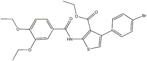 ethyl 4-(4-bromophenyl)-2-[(3,4-diethoxybenzoyl)amino]-3-thiophenecarboxylate Struktur