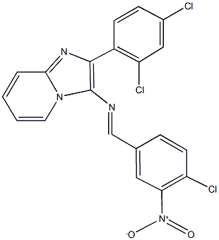 3-({4-chloro-3-nitrobenzylidene}amino)-2-(2,4-dichlorophenyl)imidazo[1,2-a]pyridine Struktur