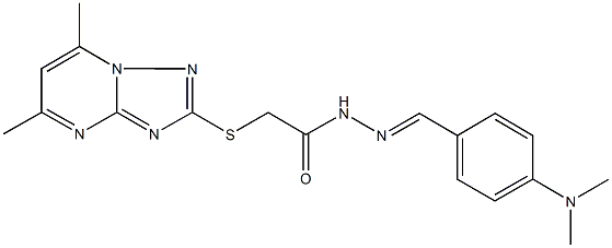 N'-[4-(dimethylamino)benzylidene]-2-[(5,7-dimethyl[1,2,4]triazolo[1,5-a]pyrimidin-2-yl)sulfanyl]acetohydrazide Struktur