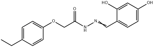 N'-(2,4-dihydroxybenzylidene)-2-(4-ethylphenoxy)acetohydrazide Struktur