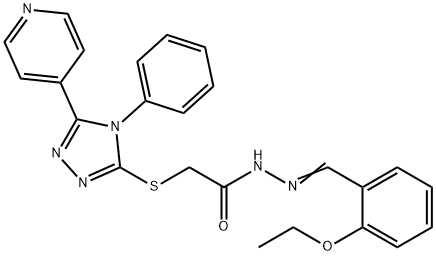 N'-(2-ethoxybenzylidene)-2-{[4-phenyl-5-(4-pyridinyl)-4H-1,2,4-triazol-3-yl]sulfanyl}acetohydrazide Struktur