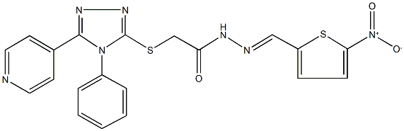 N'-({5-nitro-2-thienyl}methylene)-2-{[4-phenyl-5-(4-pyridinyl)-4H-1,2,4-triazol-3-yl]sulfanyl}acetohydrazide Struktur