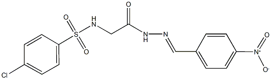 4-chloro-N-[2-(2-{4-nitrobenzylidene}hydrazino)-2-oxoethyl]benzenesulfonamide Struktur