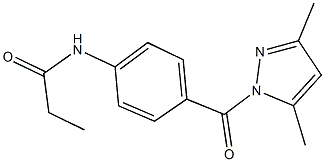 N-{4-[(3,5-dimethyl-1H-pyrazol-1-yl)carbonyl]phenyl}propanamide Struktur