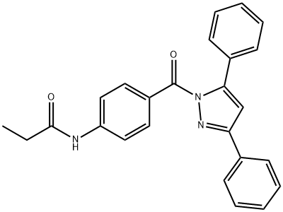 N-{4-[(3,5-diphenyl-1H-pyrazol-1-yl)carbonyl]phenyl}propanamide Struktur