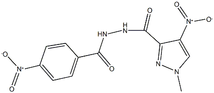 4-nitro-N'-{4-nitrobenzoyl}-1-methyl-1H-pyrazole-3-carbohydrazide Struktur