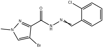 4-bromo-N'-(2-chlorobenzylidene)-1-methyl-1H-pyrazole-3-carbohydrazide Struktur