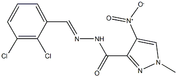 N'-(2,3-dichlorobenzylidene)-4-nitro-1-methyl-1H-pyrazole-3-carbohydrazide Struktur