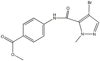 methyl 4-{[(4-bromo-1-methyl-1H-pyrazol-5-yl)carbonyl]amino}benzoate Struktur