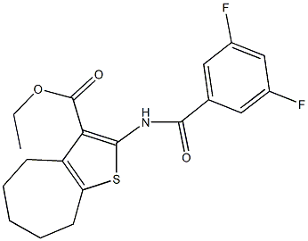 ethyl 2-[(3,5-difluorobenzoyl)amino]-5,6,7,8-tetrahydro-4H-cyclohepta[b]thiophene-3-carboxylate Struktur