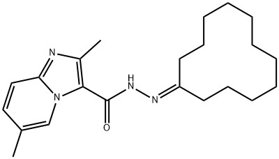 N'-cyclododecylidene-2,6-dimethylimidazo[1,2-a]pyridine-3-carbohydrazide Struktur