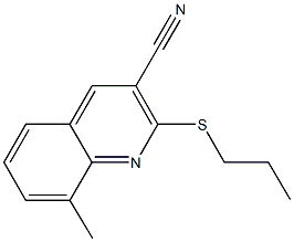 8-methyl-2-(propylsulfanyl)-3-quinolinecarbonitrile Struktur