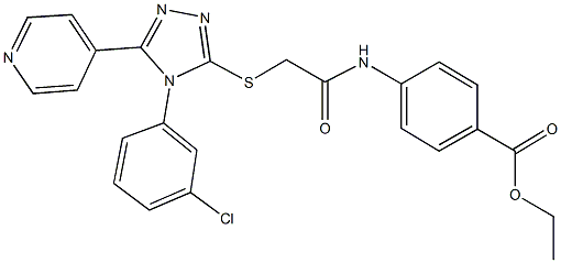 ethyl 4-[({[4-(3-chlorophenyl)-5-(4-pyridinyl)-4H-1,2,4-triazol-3-yl]sulfanyl}acetyl)amino]benzoate Struktur