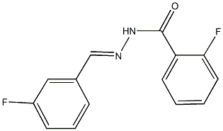 2-fluoro-N'-(3-fluorobenzylidene)benzohydrazide Struktur