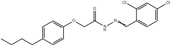 2-(4-butylphenoxy)-N'-(2,4-dichlorobenzylidene)acetohydrazide Struktur