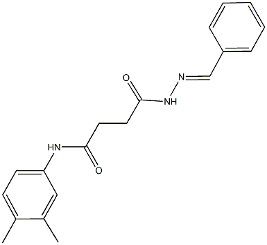 4-(2-benzylidenehydrazino)-N-(3,4-dimethylphenyl)-4-oxobutanamide Struktur