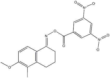 6-methoxy-5-methyl-3,4-dihydro-1(2H)-naphthalenone O-{3,5-bisnitrobenzoyl}oxime Struktur