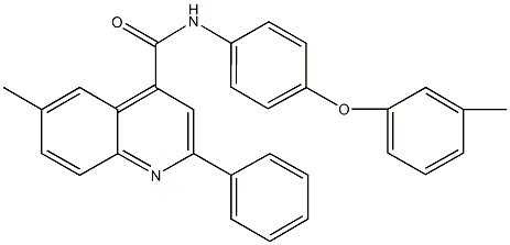 6-methyl-N-[4-(3-methylphenoxy)phenyl]-2-phenyl-4-quinolinecarboxamide Struktur