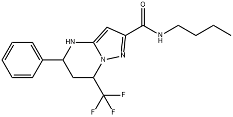 N-butyl-5-phenyl-7-(trifluoromethyl)-4,5,6,7-tetrahydropyrazolo[1,5-a]pyrimidine-2-carboxamide Struktur