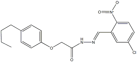 2-(4-butylphenoxy)-N'-{5-chloro-2-nitrobenzylidene}acetohydrazide Struktur