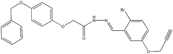 2-[4-(benzyloxy)phenoxy]-N'-[2-bromo-5-(2-propynyloxy)benzylidene]acetohydrazide Struktur