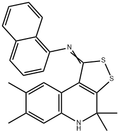 N-(1-naphthyl)-N-(4,4,7,8-tetramethyl-4,5-dihydro-1H-[1,2]dithiolo[3,4-c]quinolin-1-ylidene)amine Struktur