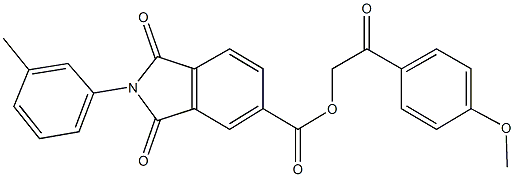 2-(4-methoxyphenyl)-2-oxoethyl 2-(3-methylphenyl)-1,3-dioxo-5-isoindolinecarboxylate Struktur