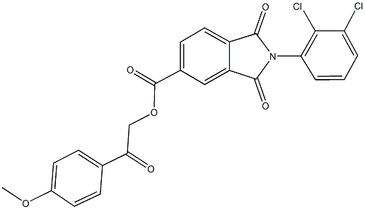 2-(4-methoxyphenyl)-2-oxoethyl 2-(2,3-dichlorophenyl)-1,3-dioxo-5-isoindolinecarboxylate Struktur