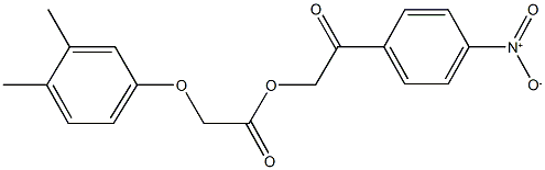 2-{4-nitrophenyl}-2-oxoethyl (3,4-dimethylphenoxy)acetate Struktur