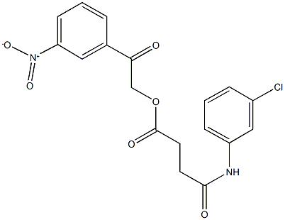 2-{3-nitrophenyl}-2-oxoethyl 4-(3-chloroanilino)-4-oxobutanoate Struktur