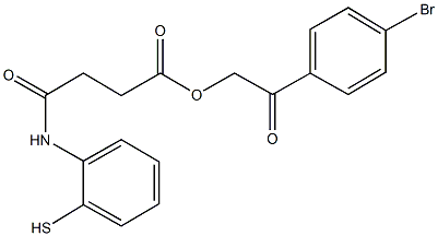 2-(4-bromophenyl)-2-oxoethyl 4-oxo-4-(2-sulfanylanilino)butanoate Struktur