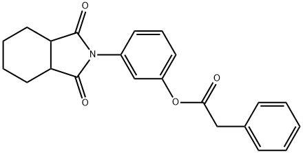 3-(1,3-dioxooctahydro-2H-isoindol-2-yl)phenyl phenylacetate Struktur